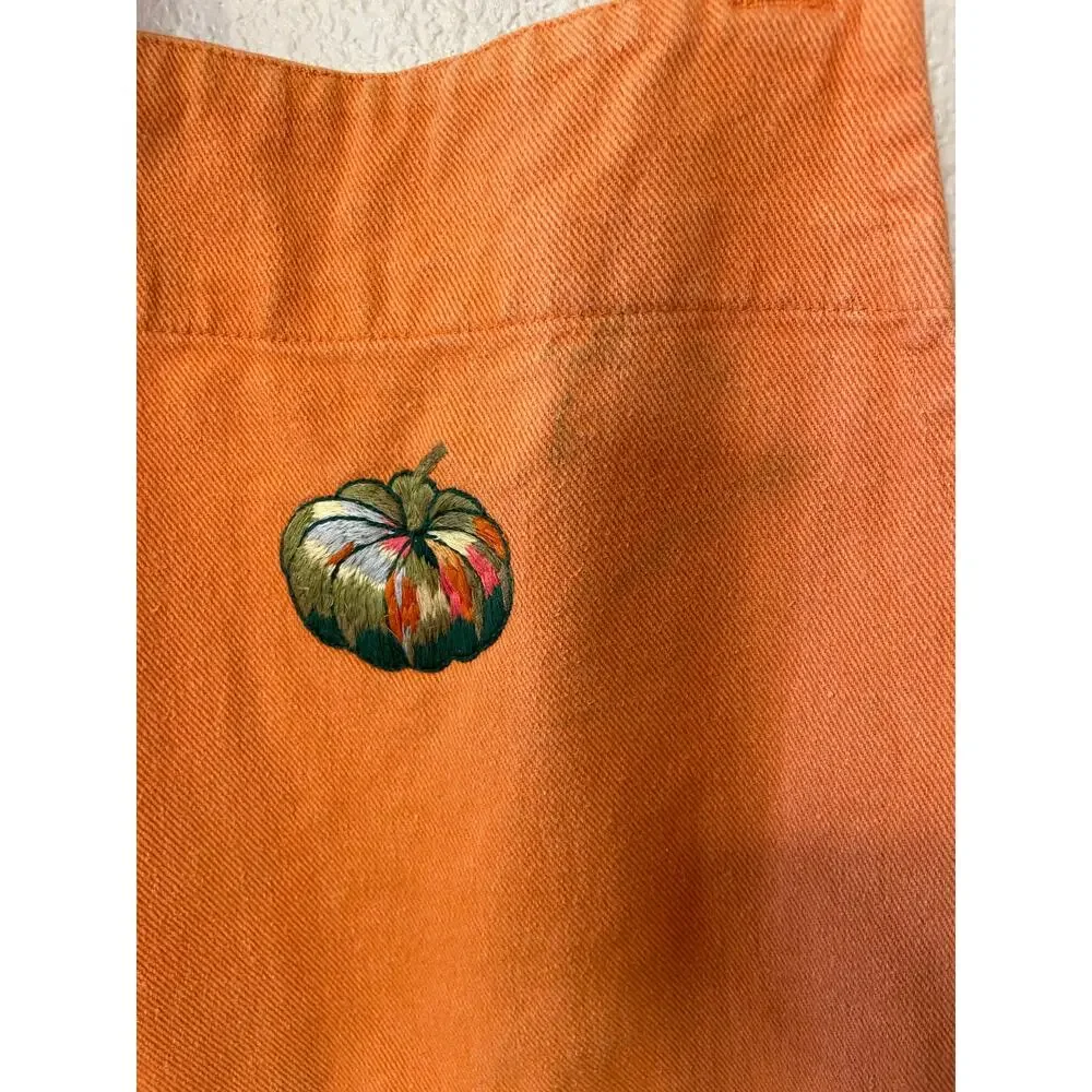 Williams Sonoma Children’s Fall Pumpkin Embroidered Orange Apron